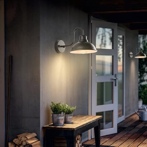 12" Barn Lights Outdoor Gooseneck Large Exterior Lighting Fixtures - size: 11.75*9.5*16 inches