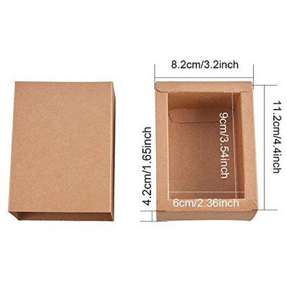 BENECREAT 20 Pack Kraft Paper Drawer Box Festival Gift Wrapping Boxes Soap Jewelry Candy Weeding Party Favors Gift Packaging Boxes - Brown (3.5x2.3x1.65) - color: Brown, size: 3.5 X 2.3 X 1.65 Inch (Pack of 20)