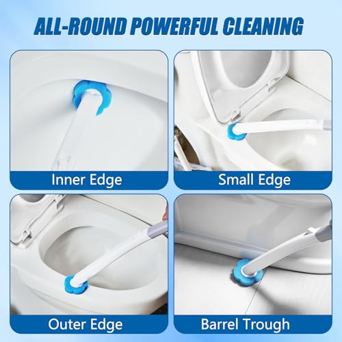 Disposable Toilet Brush Set, 2 Pack with 72 Refills & Wall Holder - size: 2 set+72 refills