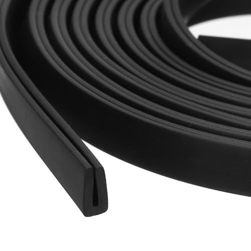uxcell U Channel Edge Trim, 13.1ft Length Rubber Guard Seal Strip Edge Protector Flat Type Fit for 1mm Edge, (5/32" W x 5/16" H) Black - size: Fit 1mm x 13.1'L x 5/16"H x 5/32"W