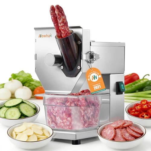 Newhai Commercial 3mm Sausage Garlic Slicer, 200W Automatic Feed Cutter