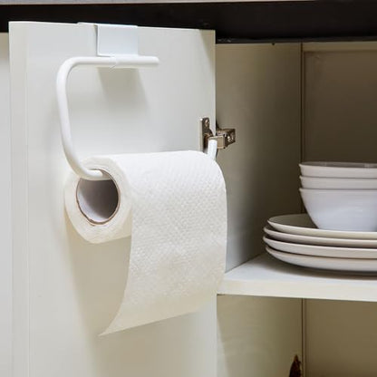 Yaocom 12.4 Inches Cabinet Door Paper Towel Holder, White - color: White