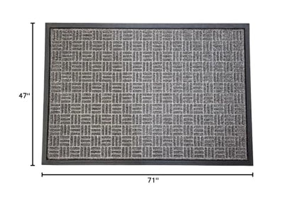 ULTRALUX Indoor Outdoor Rubber Scraper Door Mat, Non-Slip 47”x71” Dark Gray - size: 47” x 71”