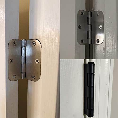 TDCHINGES Rounded Brushed Nickel Door Hinges 3.5 Inch 5/8"No Squeak 30 Pack - color: Satin Nickel-Rounded, size: 30 Pack-no squeak