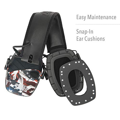 Howard Leight by Honeywell Impact Sport Sound Amplification Electronic Shooting Earmuff, ONE NATION - color: One Nation, size: Medium
