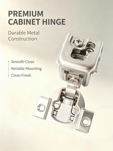 Soft‑Close 1‑1/4" Overlay Cabinet Hinges, 105 Degree 3D Adjustable Concealed Hinges, Satin Nickel Finish, for Face Frame Kitchen Cabinet Doors, 2‑Pack (1 Pair) - size: 1-1/4inch Overlay