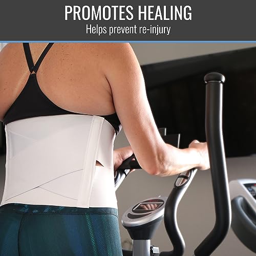 DMI Large Elastic Back Support Brace with Crisscross Design for Extra Support, Elastic Construction Provides Consistent Compression, FSA & HSA Eligible, Adjustable from 36″ - 42″