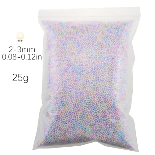 RLECS 25g Macaron Coloured Foam Balls Gift Box Filling Granules 2-3mm Decorative Items DIY Craft Supplies Suitable for Handcrafted Creations and Festive Decorations