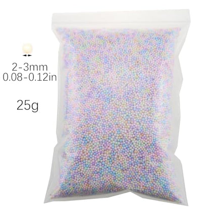 RLECS 25g Macaron Coloured Foam Balls Gift Box Filling Granules 2-3mm Decorative Items DIY Craft Supplies Suitable for Handcrafted Creations and Festive Decorations