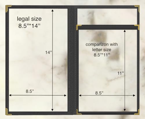 10Pcs Black PVC Clear Menu Cover 8.5x14, 3 Page 6 View - color: black with gold corners, size: 3 Pages - 8.5" x 14"