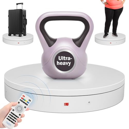 19.7In Remote Large Motorized electric turntable Rotating platform Photography Turntable Motorized lazy susan Base giratoria para for Photography,3D Scanner,Heavy duty display(Load Range:220~500lbs) - size: 19.7inch/White/500Lbs Load