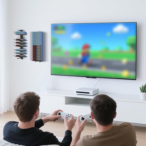Video Game Storage Wall Mount - 8PCS Heavy-Duty Metal Game Case Holder Media Storage Shelves for PS, Xbox, DVD, Switch Game Organizer Display Stand, Holds up to 152 - size: 8-Pack