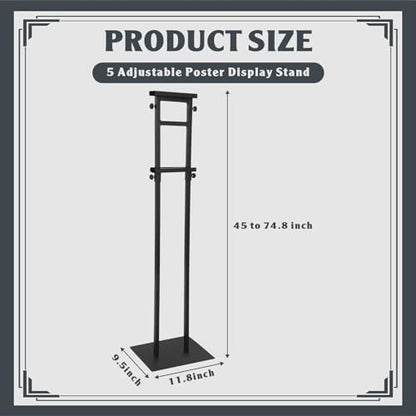 Honoson 5 Pcs Poster Stands for Display Heavy Duty Sign Holder, Black - color: Black
