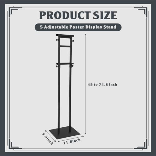 Honoson 5 Pcs Poster Stands for Display Heavy Duty Sign Holder, Black - color: Black