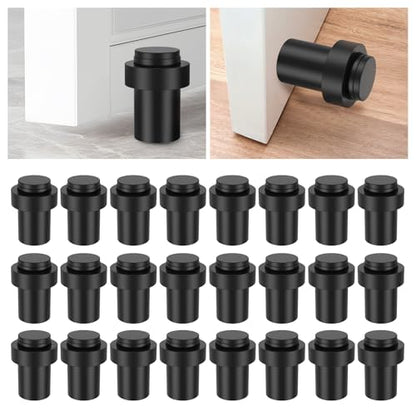 24 Pack Stainless Steel Door Stoppers, Cylindrical Floor Mounted Door Stops