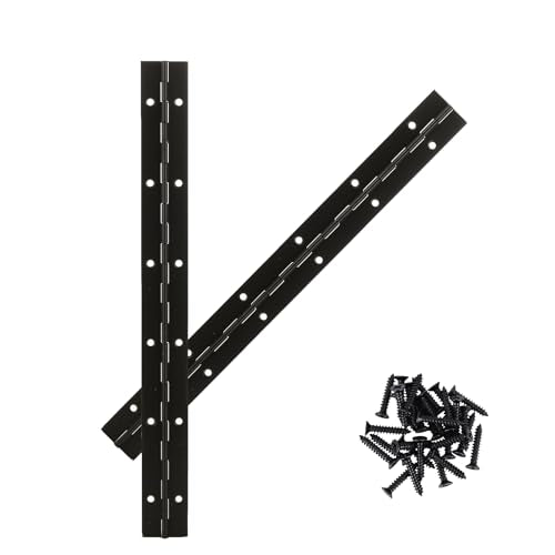 2Pcs 12inch Black Heavy Duty Continuous&Piano Hinges - size: 12"-2PACK