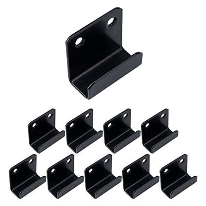 Coshar 10 Pcs Thicken Stainless Steel Tile Hanger Wall Tile Display Bracket - size: 15mm Inner Width(Black)