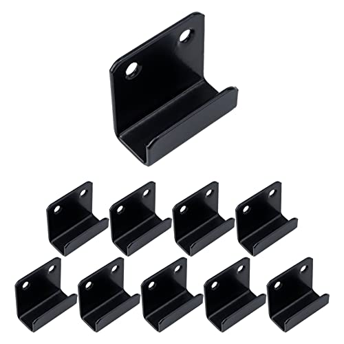 Coshar 10 Pcs Thicken Stainless Steel Tile Hanger Wall Tile Display Bracket - size: 15mm Inner Width(Black)