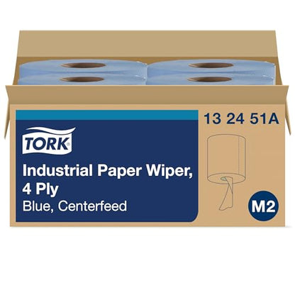 Tork Paper Wiper Centerfeed Blue M2, High Absorbency, 4 x 190 Feet, 132451A - size: 10 inches (Case of 4 Rolls)