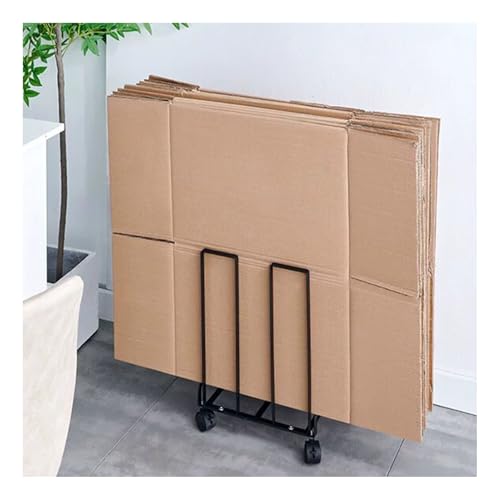 Carton Stand for Boxes, Carton Storage Rack with Wheels, Black - color: Black