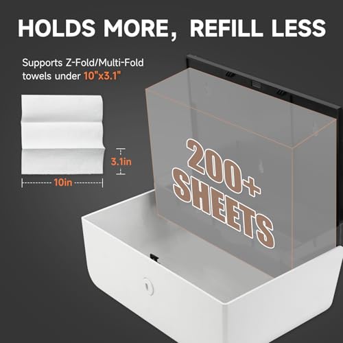anydry 200-Sheet Paper Towel Wall Mount Dispenser (Folded Size ≤ 10 x 3.1) - color: Soft White