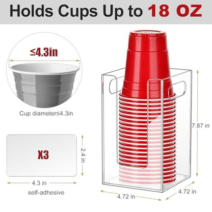 Cup Dispenser, Wall Mount Cup Holder Fits Cups Up to 18 oz - color: Large