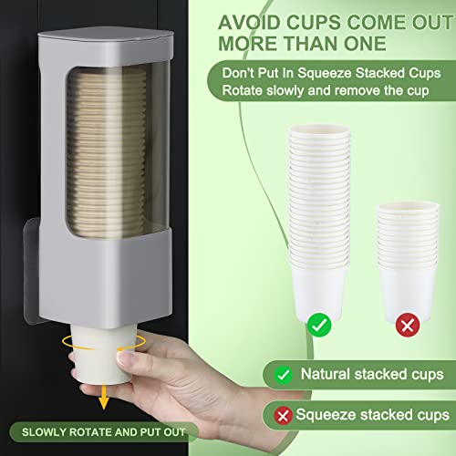 Chengu 2 Pcs Wall Mounted Bathroom Cup Dispenser for 3-5 oz Cups, Gray - color: Gray