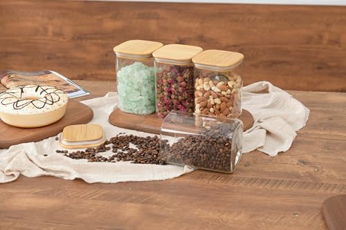 D2scrma 37oz/1.2Qt/1100ml Square Glass Storage Containers with Lids 4-Pack - size: 37oz*4