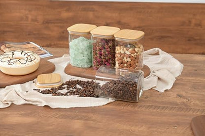 D2scrma 37oz/1.2Qt/1100ml Square Glass Storage Containers with Lids 4-Pack - size: 37oz*4