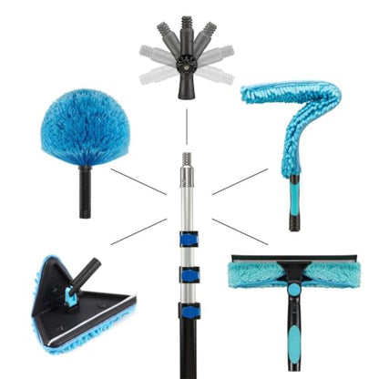 30ft Painted Wall Mop, 24ft Extension Pole, 3-in-1 Cleaning Kit - size: 24ft