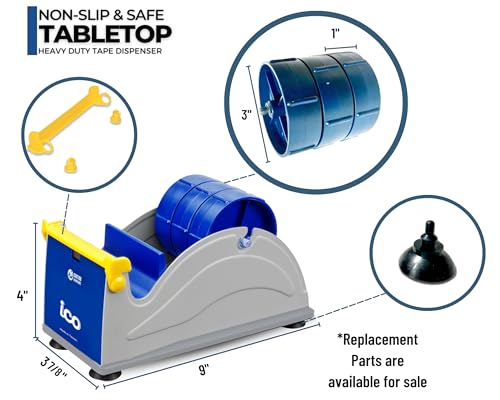 by Excell Triple Premium Extra Wide Metal Multi-Roll Desktop Tape Dispenser