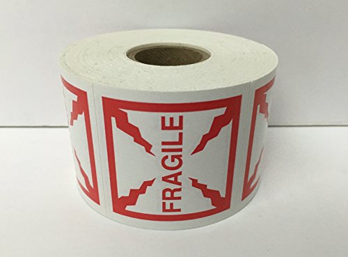 1 Roll 2x2 Fragile Special Handling Mailing Shipping Stickers 500 Labels per roll