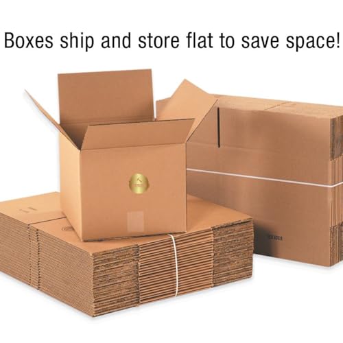 12"L x 6"W x 4"H Flat Shipping Boxes (25-Pack) | Corrugated Cardboard Single-Wall Long Kraft Boxes for Moving, Packing and Storage - size: 12x6x4