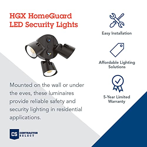 Lithonia Lighting HomeGuard 3-Light LED Outdoor Flood Lights, Dusk to Dawn - color: Dark Bronze, size: 3-Light, style: 1750-4100 Lumens