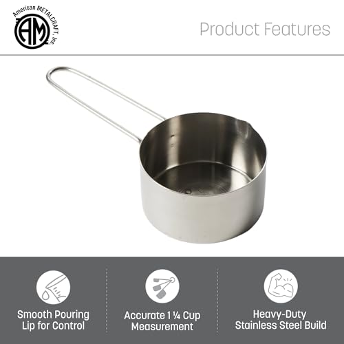 American Metalcraft MCW125 Stainless Steel Measuring Cup, Wire Handle, 1 1/4-Inch Cup - size: 1-1/4-Cup