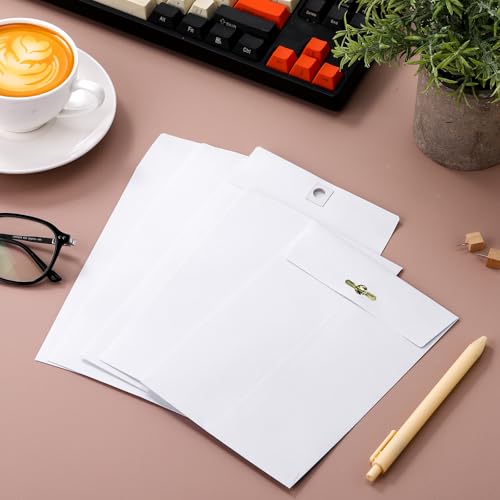 Teling 50 Pcs Manilla Clasp Envelopes Kraft Closure - color: White, size: 5*7.5
