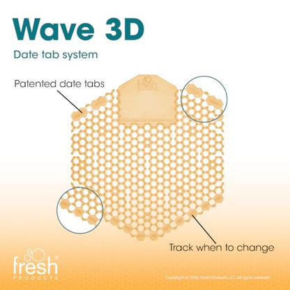 Fresh Products Wave 3D Urinal Screen Deodorizer, Summer Sunshine, 10 packs