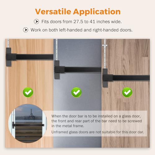 BEAMNOVA Vertical Rod Panic Bar Exit Device Door Push Bar, 27.5 Inch Black - color: Black, size: 27.5 inch