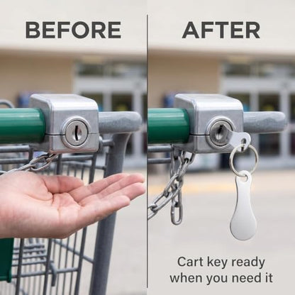 1Pc Stainless Steel Shopping Trolley Token, Metal Coin Holder Couple Key Chain DIY Shopping Cart Token, Wine Bottle Opener Bag Pendant(silver)