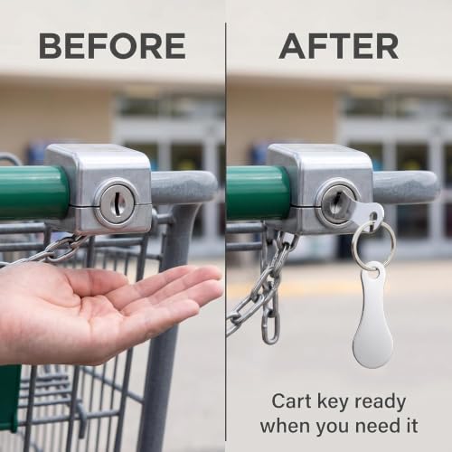 1Pc Stainless Steel Shopping Trolley Token, Metal Coin Holder Couple Key Chain DIY Shopping Cart Token, Wine Bottle Opener Bag Pendant(silver)