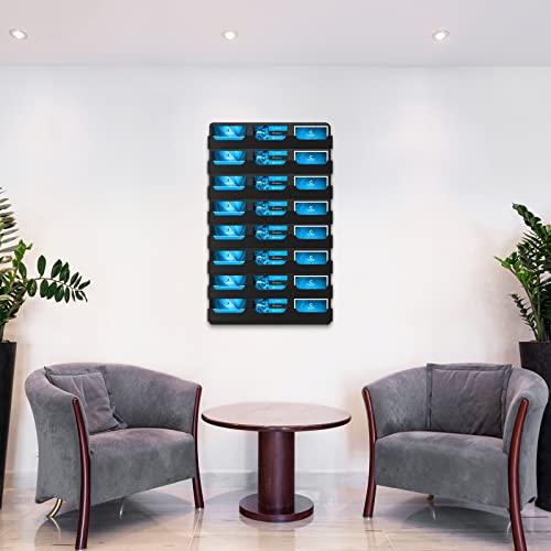 Ireer 24 Pockets Business Card Holder Wall Mount, Black, Acrylic