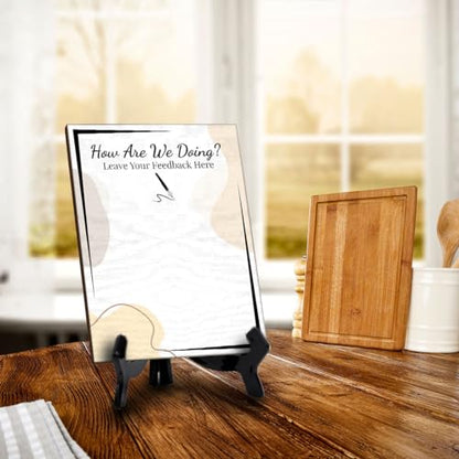 How Are We Doing? Leave Your Feedback Here 6x8 Dry Wipe Table Sign Easy Installation | Restaurant & Bar | Customer Input | No Pen Included - style: How are We Doing?