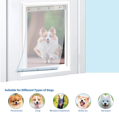 2 Pack XL Replacement Dog Door Flaps, Clear Pet Door Replacement Flap - size: Extra Large - 9.88 Inch x 18 Inch