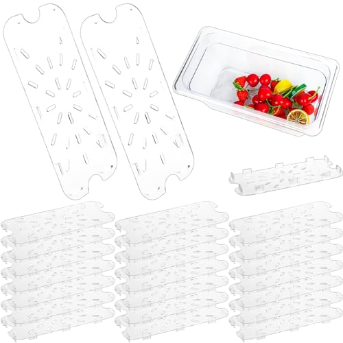 24 Pcs Plastic Drain Shelf, Drain Tray for 1/3 Size Food Pan - size: 1/3