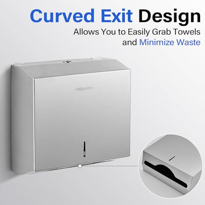 2-Pack Commercial Paper Towel Dispenser, 304 Stainless Steel - size: 250 C-Fold/300 Multi-Fold(2-Pack)