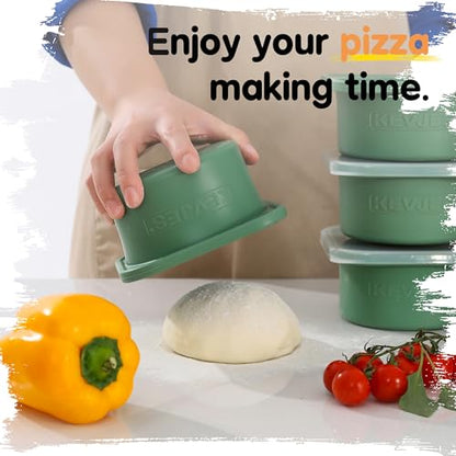 PLUS 1000ml Pizza Dough Proofing Containers, 2-Pack, Green - color: Green