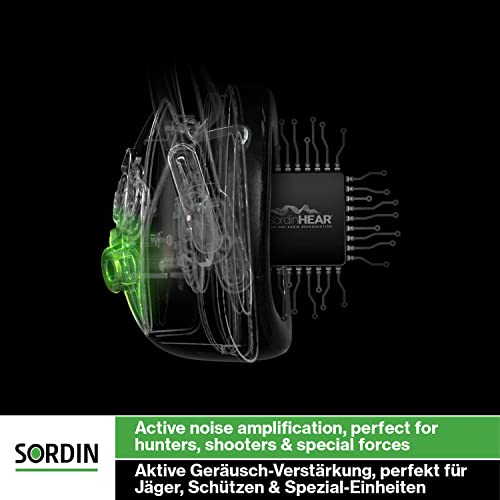 Sordin Pro-X Ear Muffs - Active and Electronic Ear Defenders w/Camo Headband - Gel Pads - Earmuffs for Hunting & Shooting - color: Black
