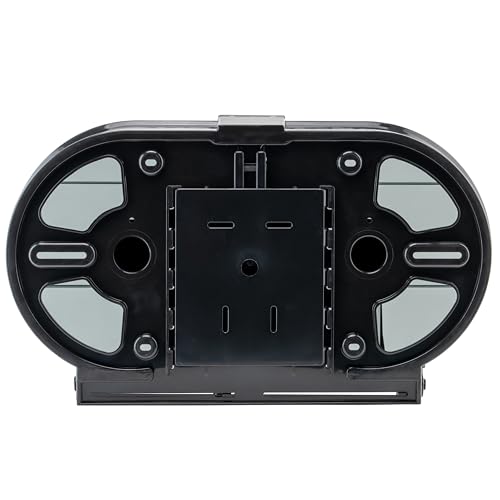 Winco 9 1/2" Black Double Roll Toilet Paper Dispenser