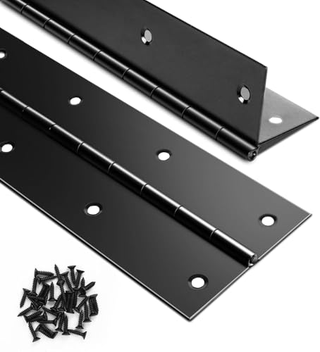 2 Pack Black Piano Hinge 36 Inch x 3 Inch, 0.05" Leaf Thickness - color: Black, size: 36" Long x 3" Overall Width
