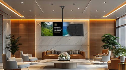 Kanto CM600B4B Back-to-Back Quad TV Ceiling Mount for 40” to 45” TVs | 200 lb Weight Capacity | Height Adjustable | Up to +15°/-6° Tilt | Hidden Cable Management - style: Commercial - Quad TV - For 40" to 45" TVs - Black